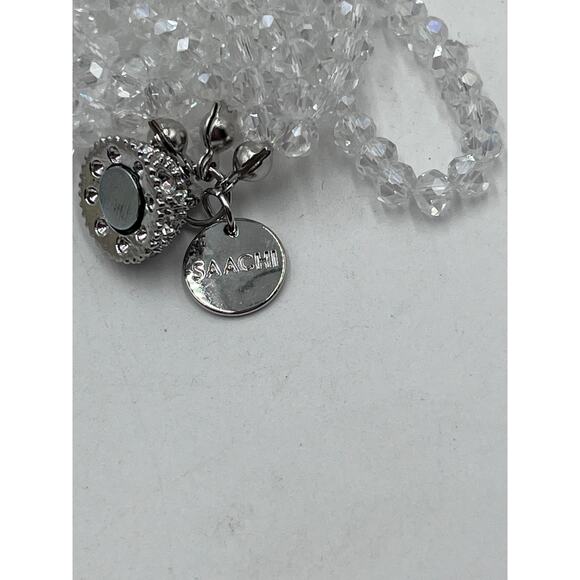 Saachi multi-strand white crystal bracelet with sparkling magnetic closure New - Picture 10 of 10